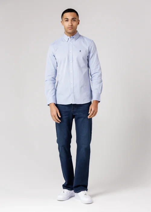 French Connection Blue Cotton Long Sleeve Oxford Shirt - S Image 4