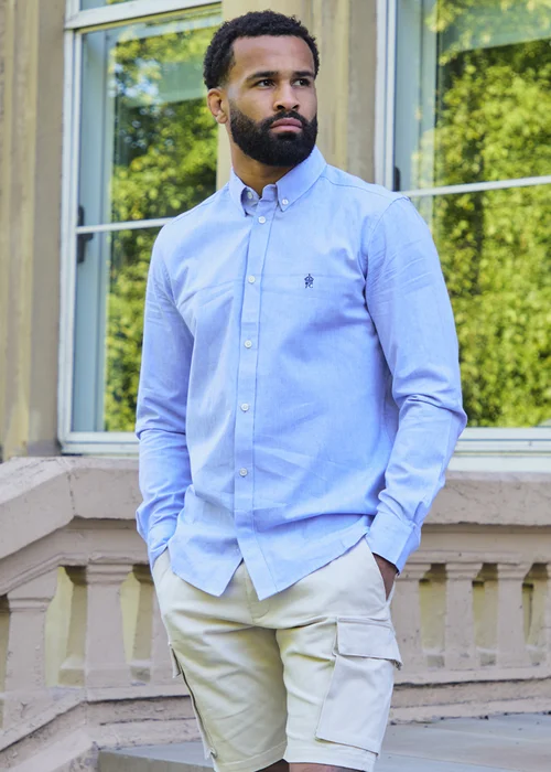 French Connection Blue Cotton Long Sleeve Oxford Shirt - S Image 6