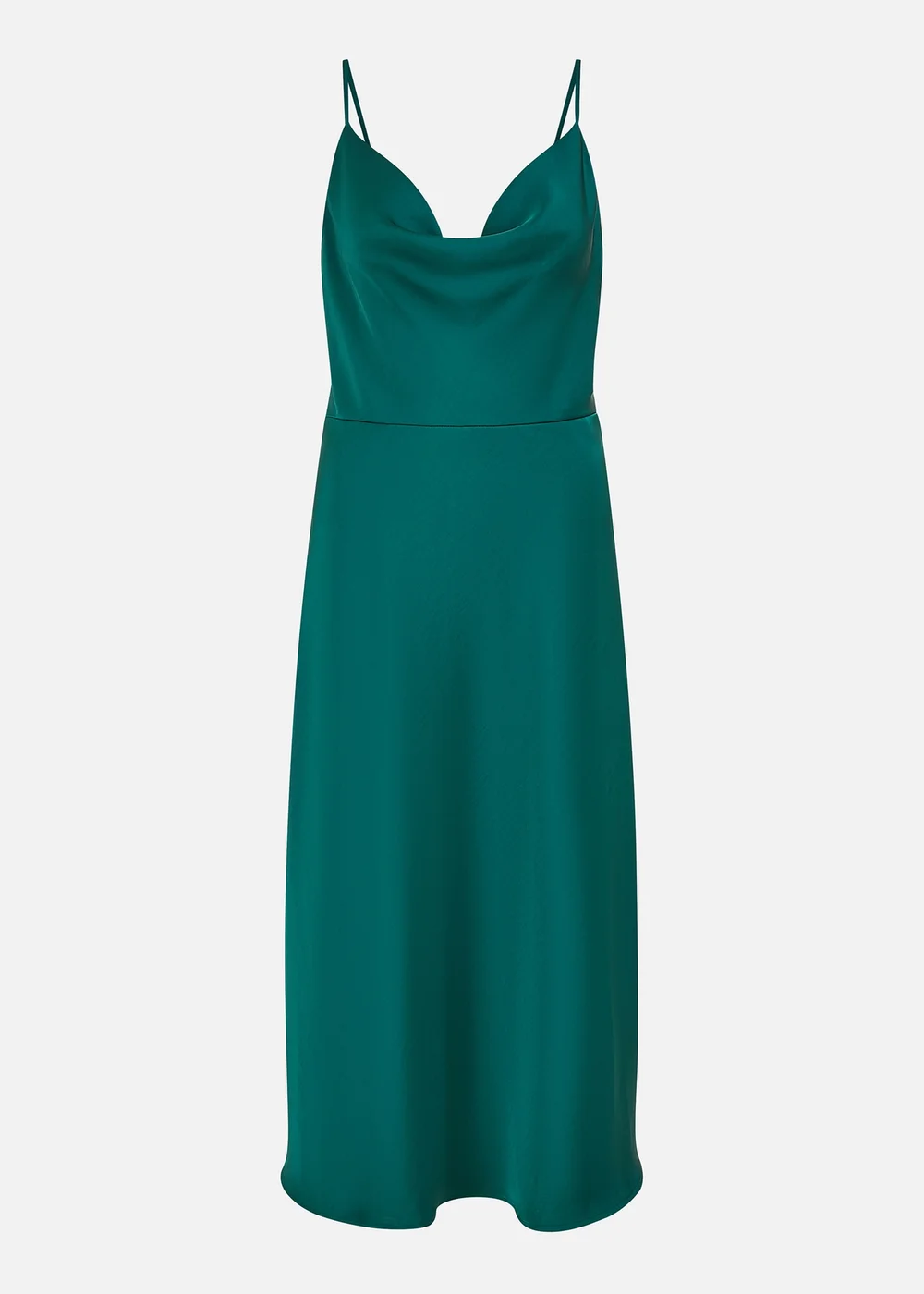 Yumi Green Satin Cowl Neck Midi Dress - 14 Yumi Green Satin Cowl Neck Midi Dress - 14