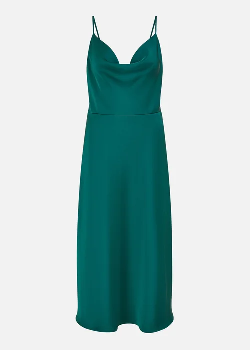 Yumi Green Satin Cowl Neck Midi Dress - 8 Image 3