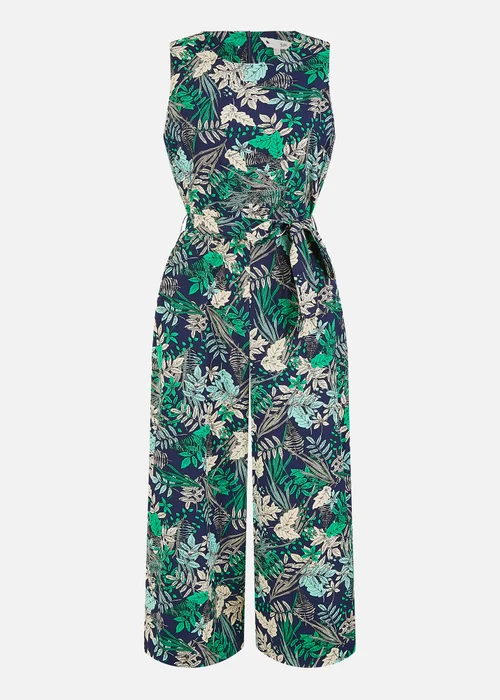 Yumi Navy Leaf Culotte Jumpsuit - 14 Image 3