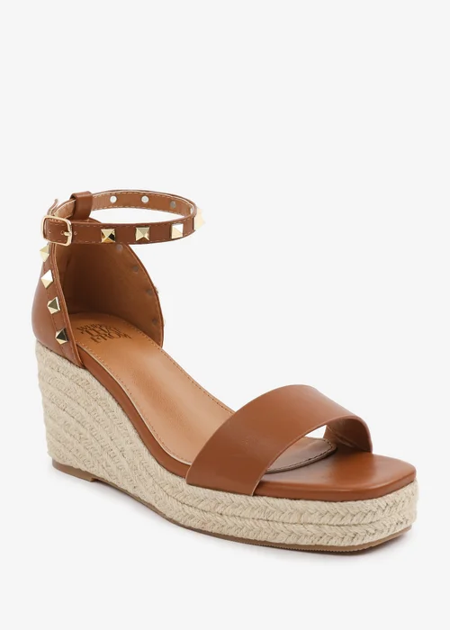 Where's That From TanPU Presley Wedge Sandals With Gladiator Ankle-Strap - 8 Image 3