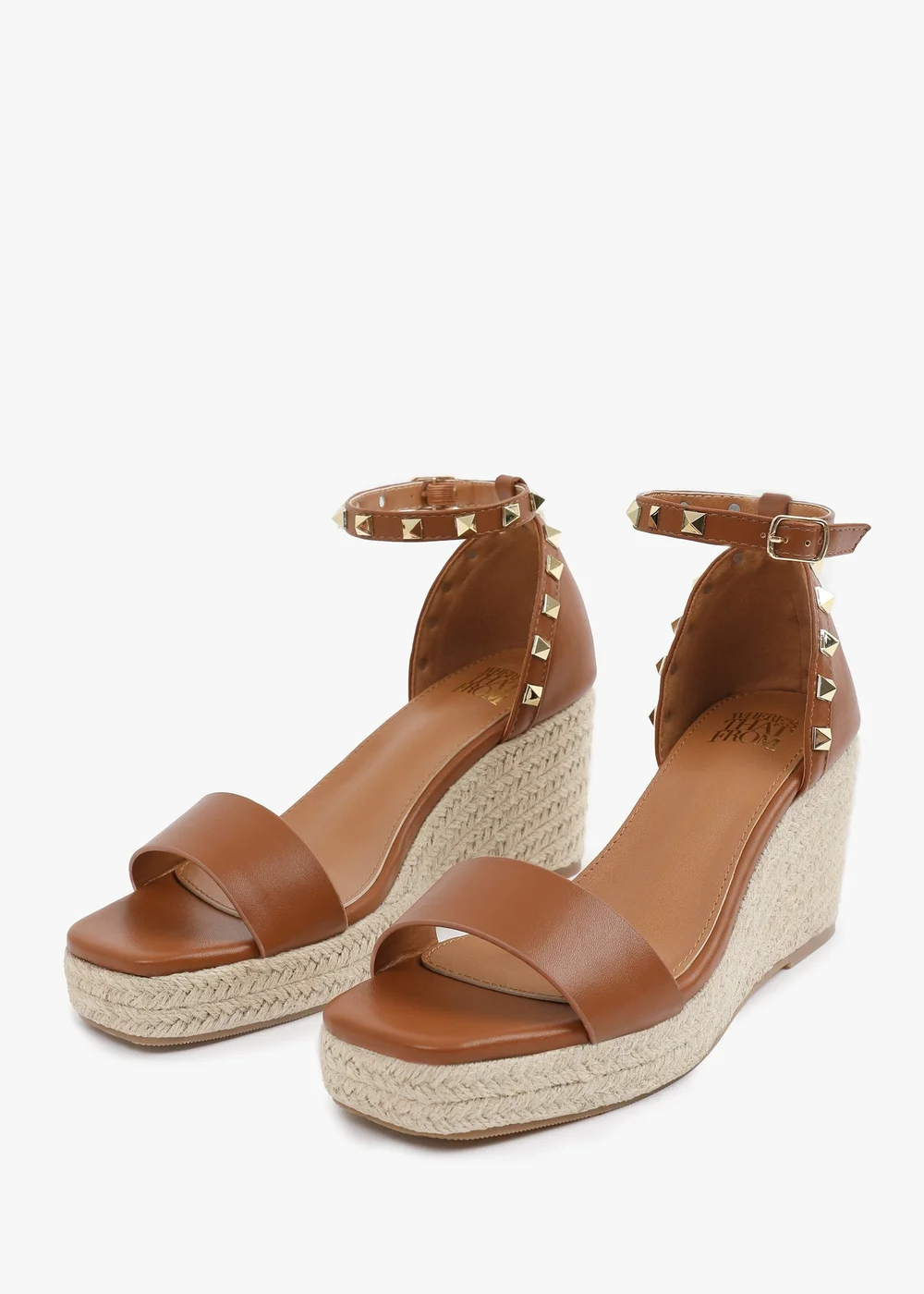 Where's That From TanPU Presley Wedge Sandals With Gladiator Ankle-Strap - 8 Image 4