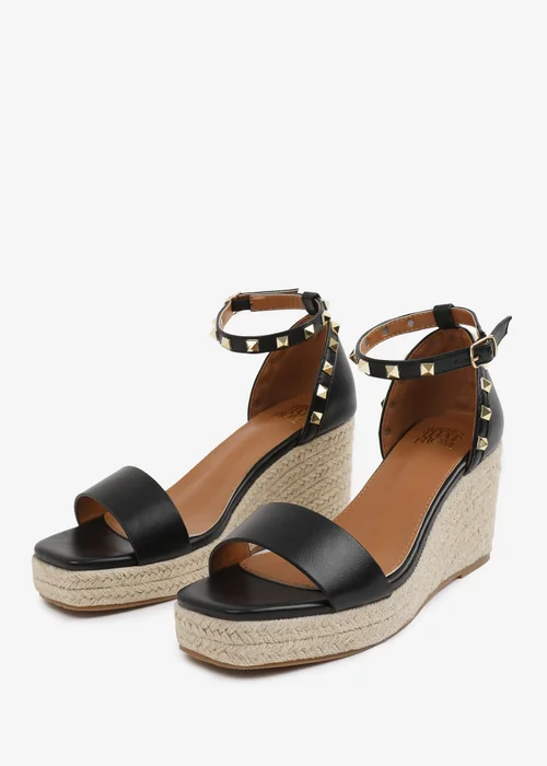 Where's That From BlackPU Presley wide-fit Wedge Sandals With Gladiator-Ankle-Strap - 8 Image 4