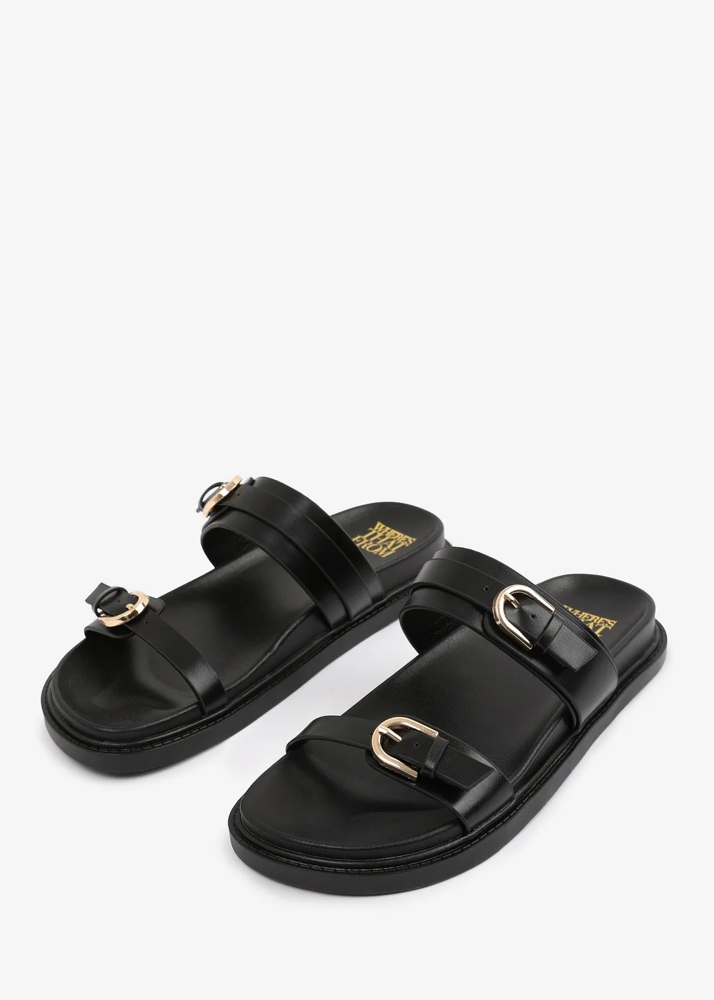 Where's That From BlackPU Abrina Flatform Sandal With Double-Buckle-Strap Details - 4 Image 3