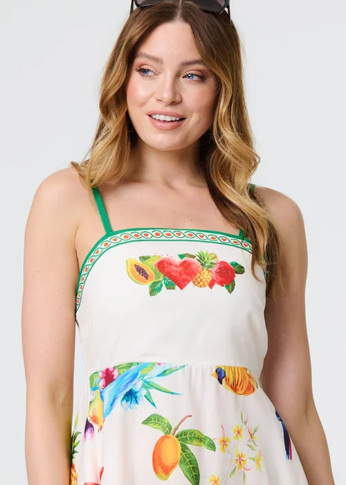Izabel London Green Border Print Cami Strap Midi Dress - 8 Image 5
