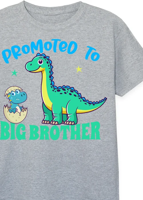 Ada & Ted Promoted To Big Brother Boys Heather Grey T-Shirt - 9-11 Yrs Image 2