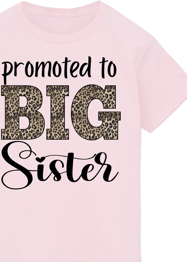 Ada & Ted Promoted To Big Sister Girls Pink T-Shirt