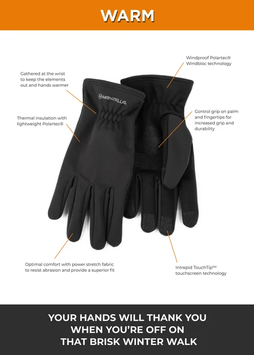 Totes Manzella Black Glove Warm - Small Image 3