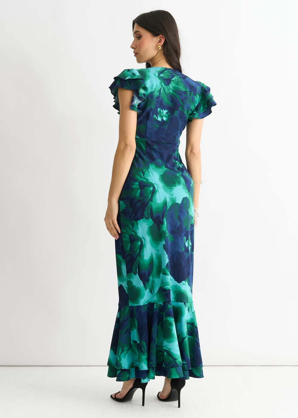 Gini London Green Watercolour Floral Maxi Dress - Size 16 | Matalan Gini London Green Watercolour Floral Maxi Dress - Size 16 | Matalan