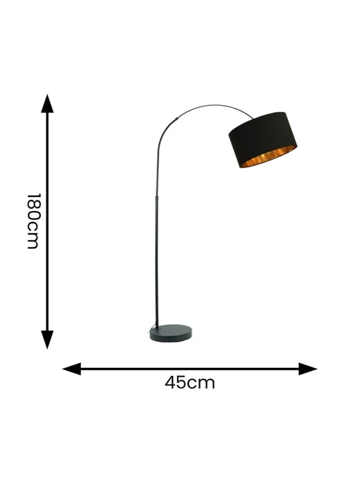 ValueLights Louis Matte Black Floor Lamp with Large Drum Shade - One Size Image 5