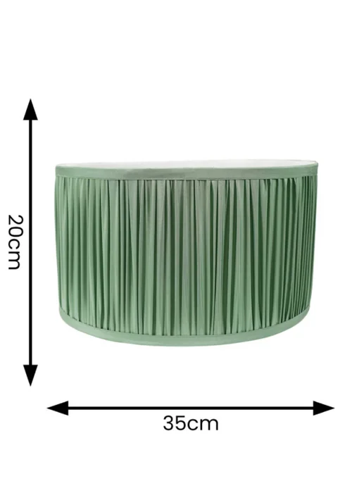 ValueLights Large Jess Fabric Faux Silk Green Drum Ceiling Pendant Shade - S Image 4