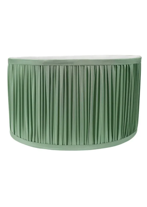 ValueLights Large Jess Fabric Faux Silk Green Drum Ceiling Pendant Shade - S Image 3