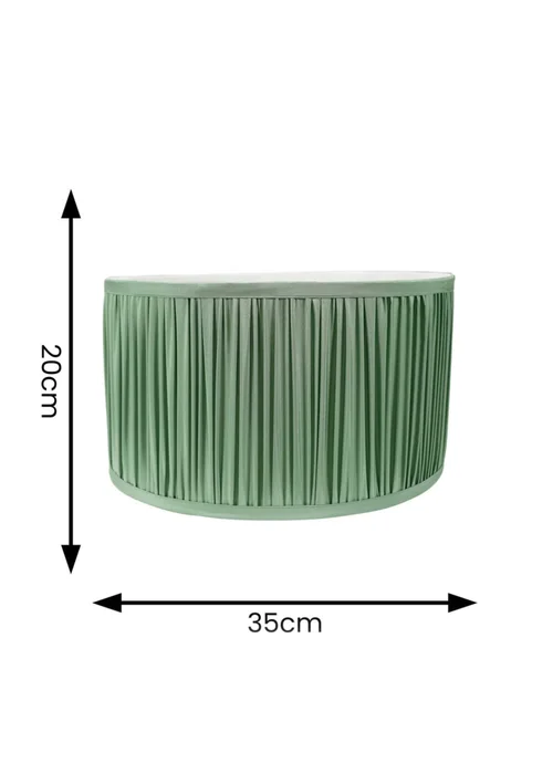 ValueLights Large Jess Fabric Faux Silk Green Drum Ceiling Pendant Shade - S Image 5