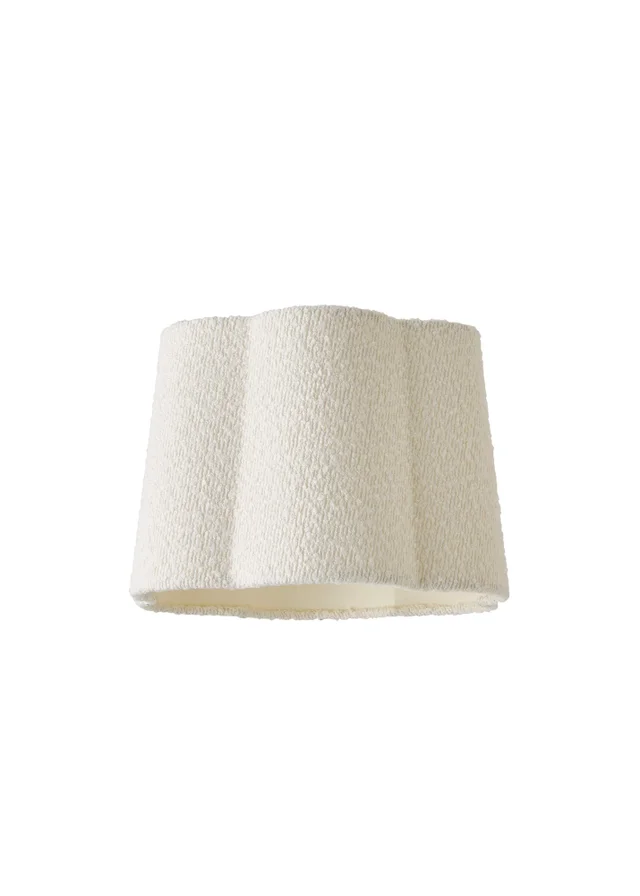 ValueLights Medium Amy Boucle Cream Tapered Ceiling Pendant Shade