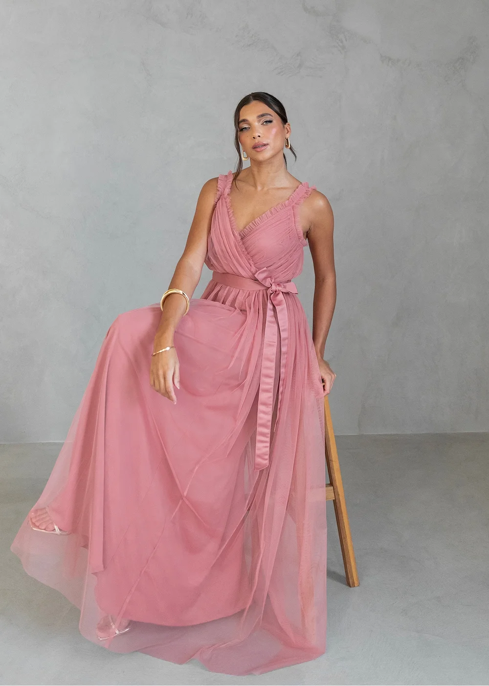 Anaya with Love Recycled Dusty Rose Wrap Strappy Maxi Dress - 6 Image 4