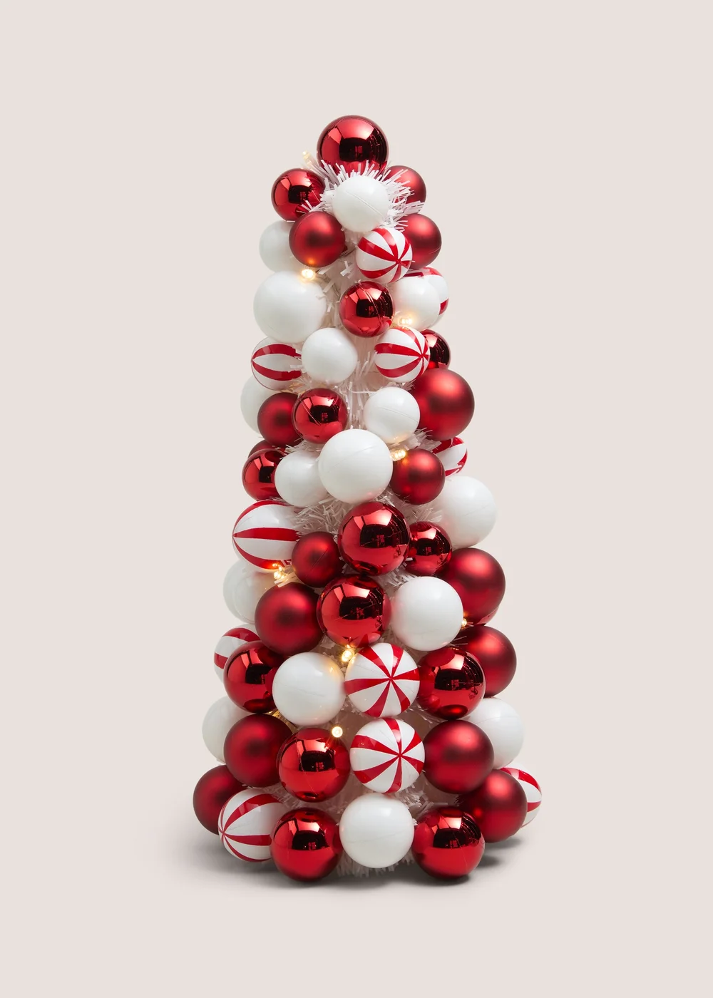 Red Candy Cane Lane LED Lit Bauble Tree Image 1