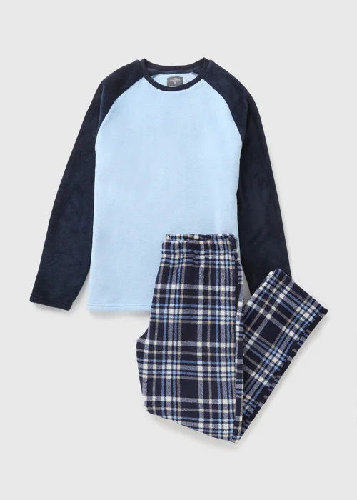 Blue Fleece Raglan Pyjama Set - Extra small Image 3