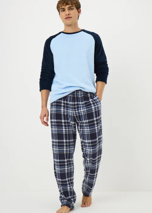 Blue Fleece Raglan Pyjama Set - Extra small Image 1