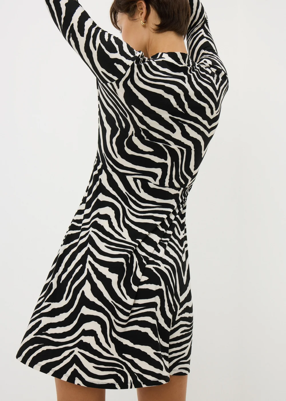 Black Mono Zebra Supersoft Mini Dress - 8 Image 3