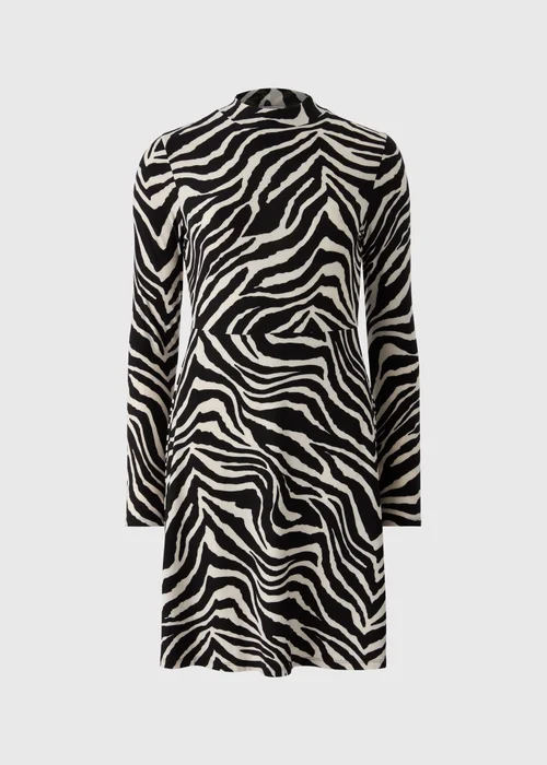 Black Mono Zebra Supersoft Mini Dress - 8 Image 4
