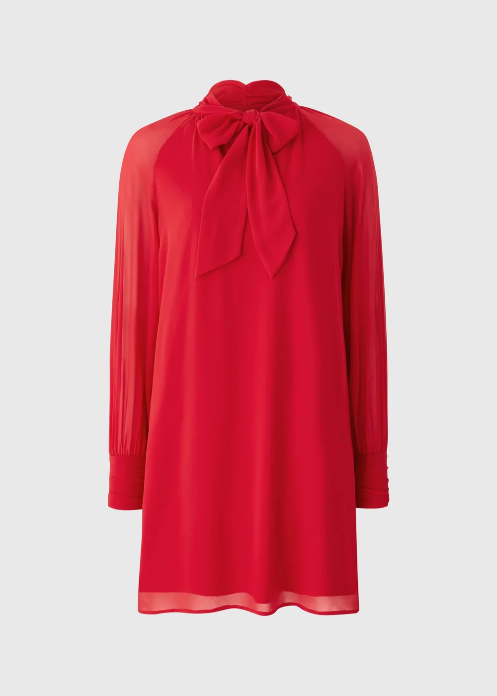 Red Tie Neck Mini Dress - 8 Image 4