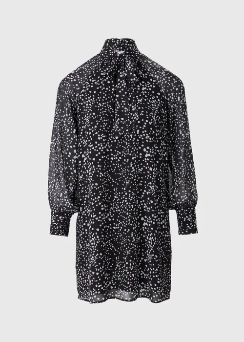 Black Spot Tie Neck Mini Dress - 8 Image 3