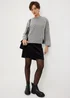 Grey Cutabout Textured Snit Top - Small Image 2