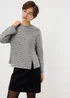 Grey Cutabout Textured Snit Top - Small Image 1