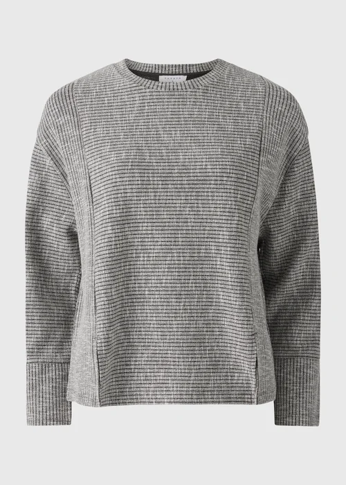 Grey Cutabout Textured Snit Top - Small Image 4