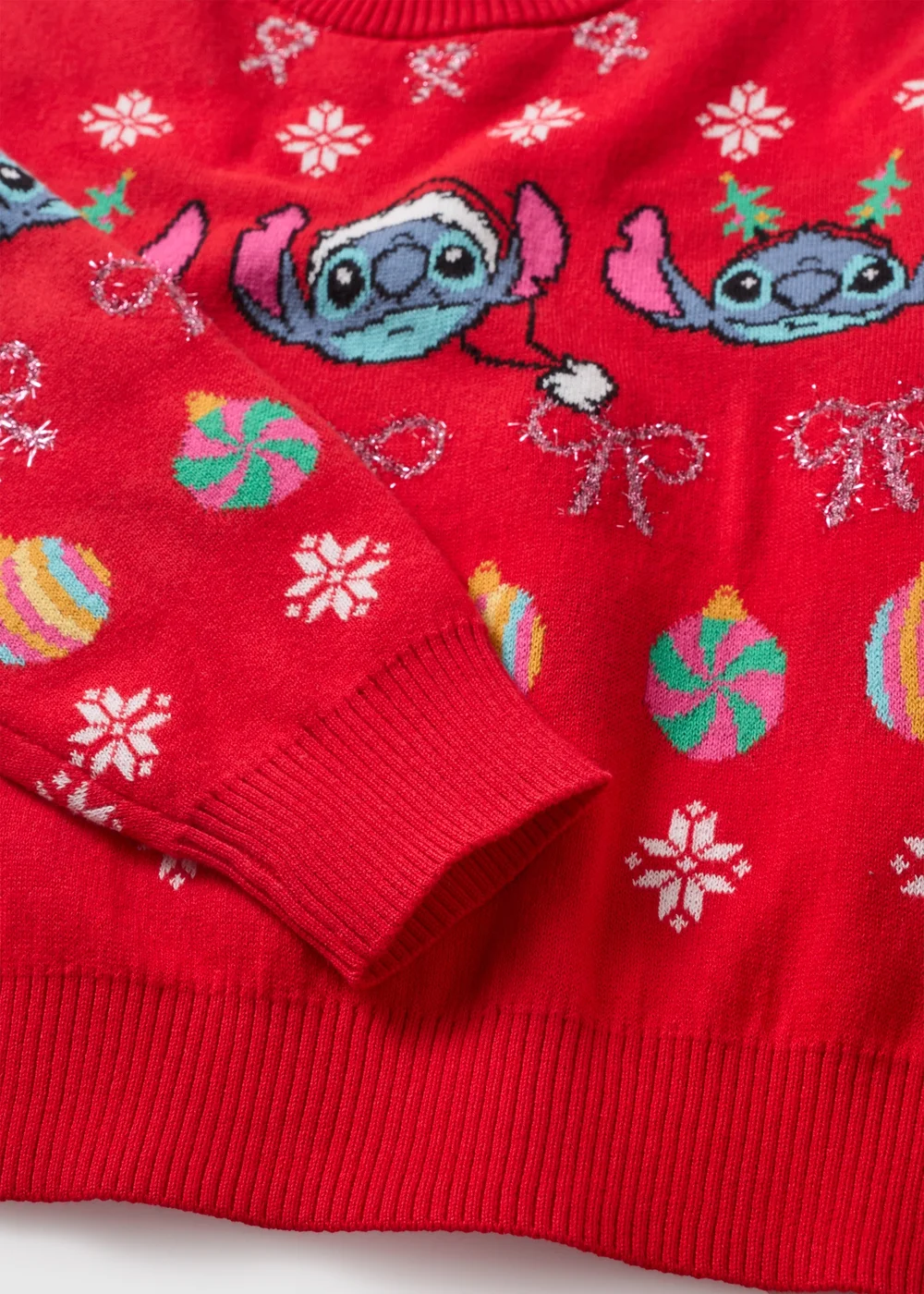 Girls Red Stitch Christmas Knit Sweatshirt (4-13yrs) - 4 Yrs Image 2