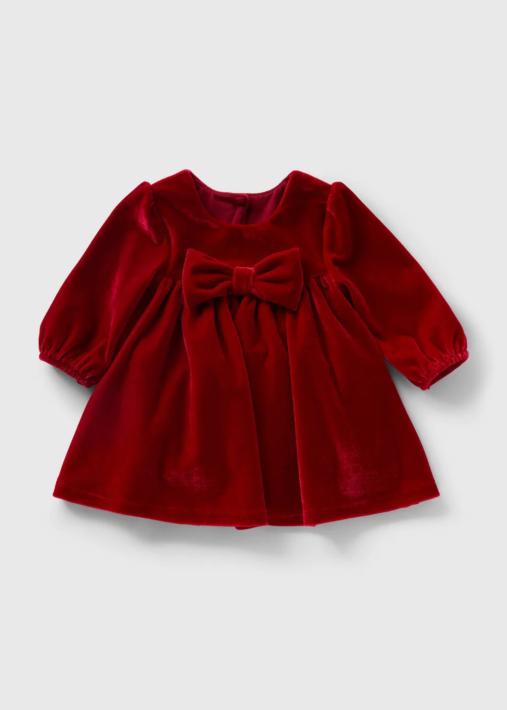 Baby Red Velour Bow Dress (Newborn-23mths) - Newborn | Matalan Baby Red Velour Bow Dress (Newborn-23mths) - Newborn | Matalan