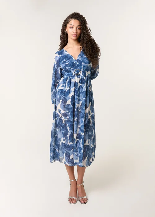 Blue Vanilla Navy Ring Belt Print Dress - S Image 3