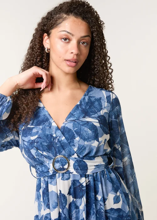 Blue Vanilla Navy Ring Belt Print Dress - S Image 2