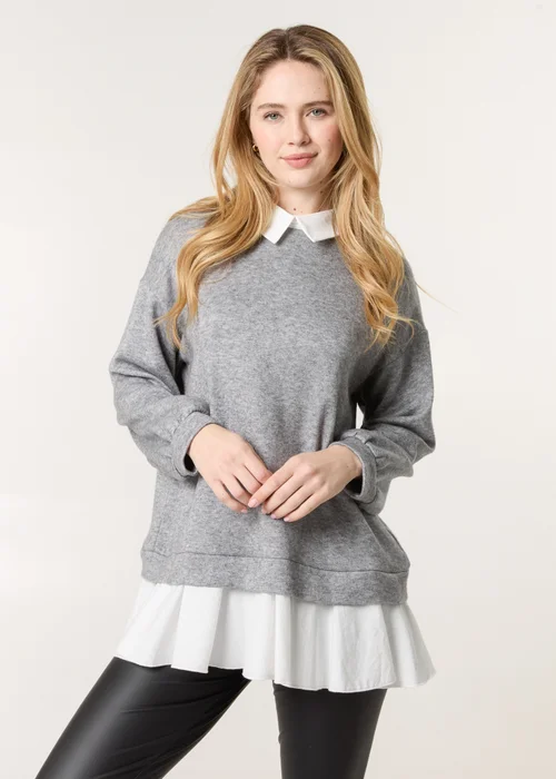Blue Vanilla Light Grey 2in1 Cut & Sew Sweater - M/L Image 1