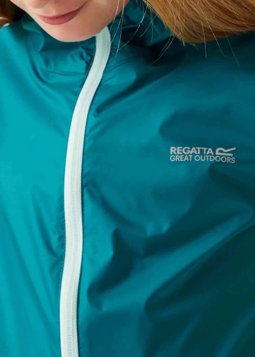 Regatta Teal Icy Morn Kids Pack-It III Waterproof Breathable Isolite Jacket (3- 16 yrs) - 3-4 Yrs Image 4