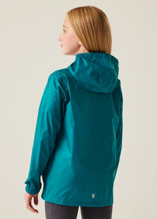 Regatta Teal Icy Morn Kids Pack-It III Waterproof Breathable Isolite Jacket (3- 16 yrs) - 3-4 Yrs Image 2