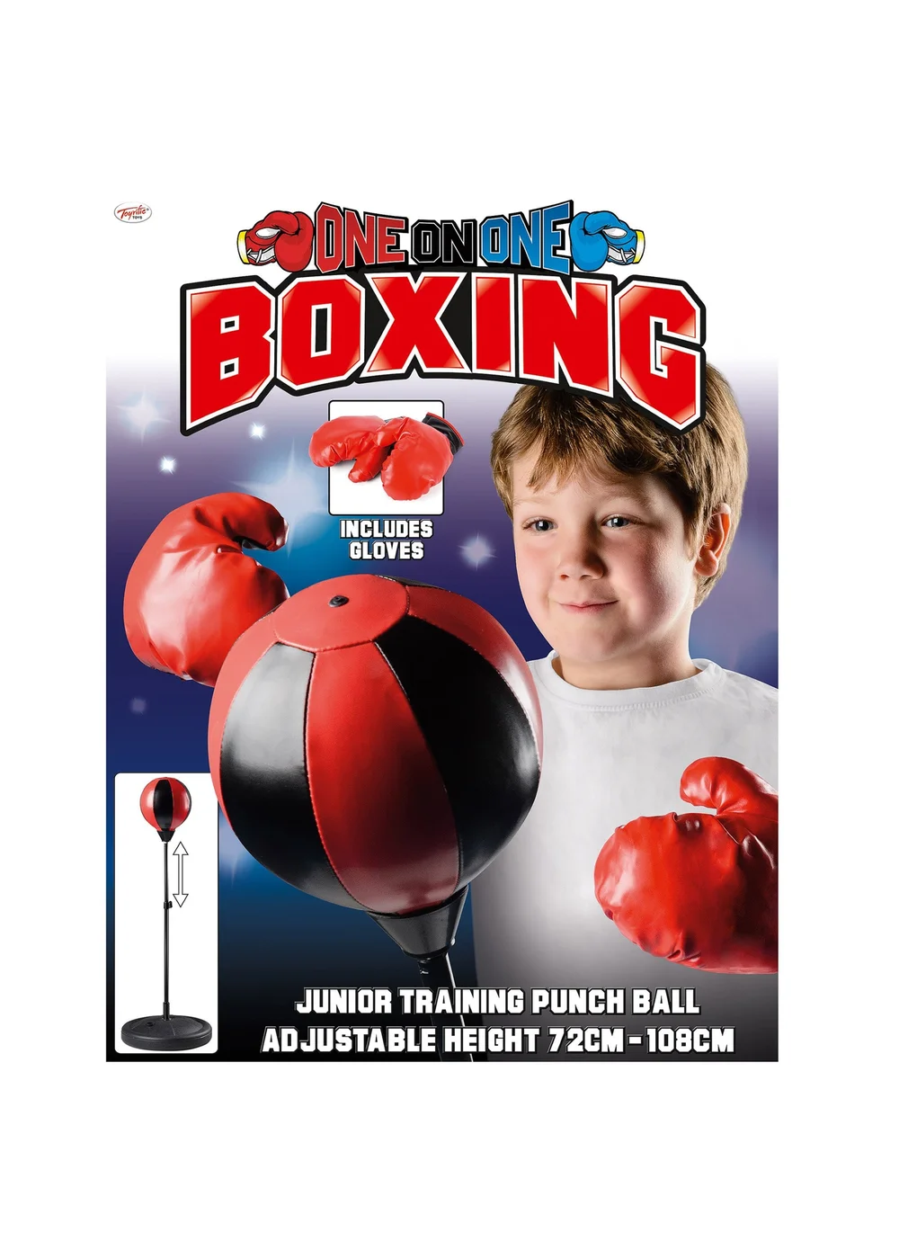 Toyrific Black/Red Medium Punch Ball With Gloves - One Size Image 6