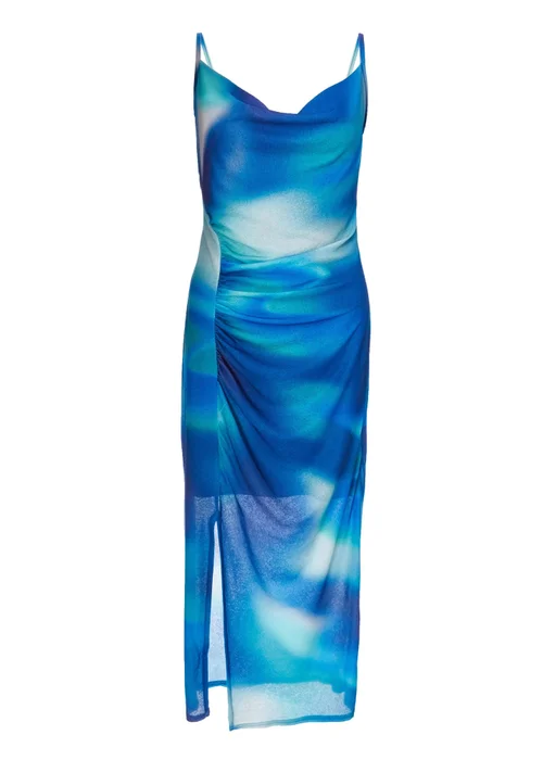 Quiz Blue Cowl Neck Midi Dress - 8 Image 4