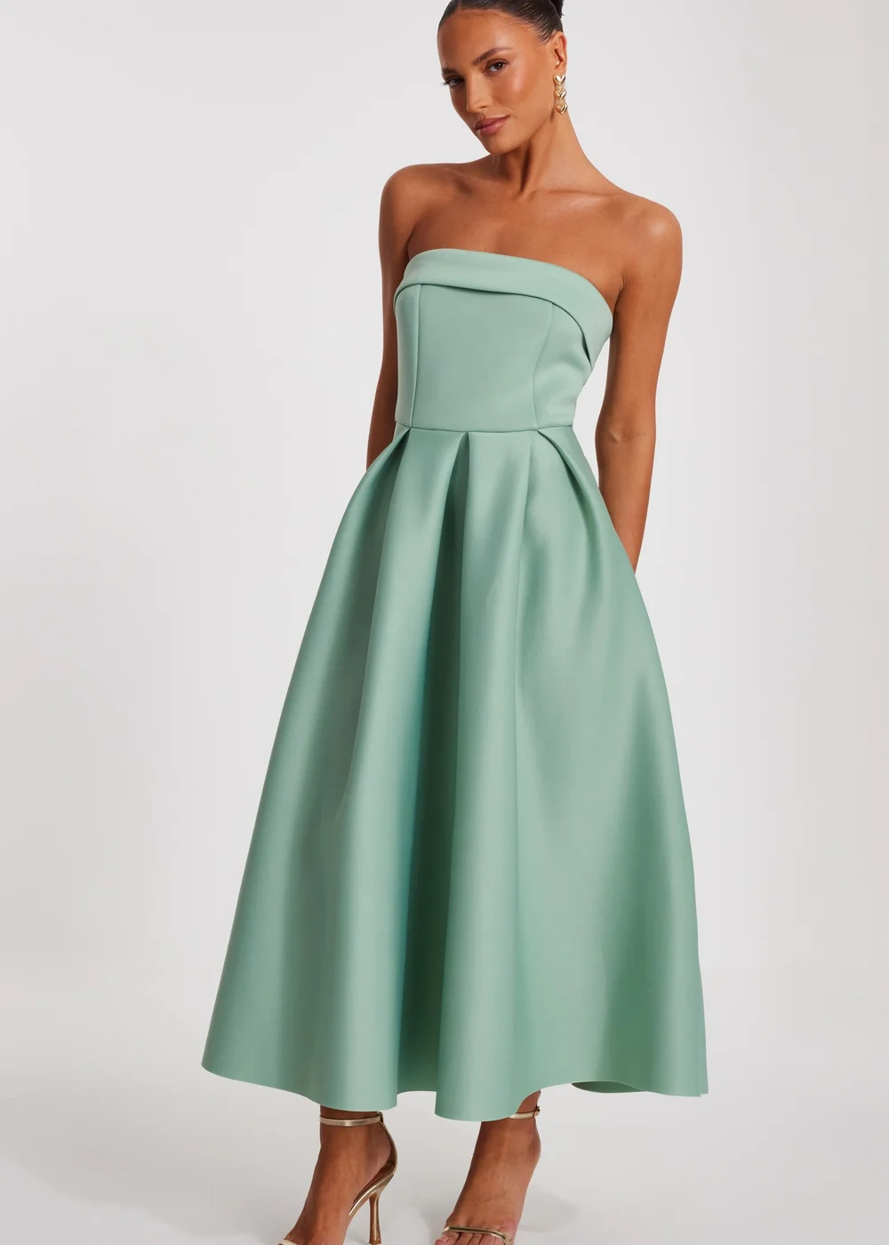 Quiz Green Bandeau Skater Dress - 12 Quiz Green Bandeau Skater Dress - 12