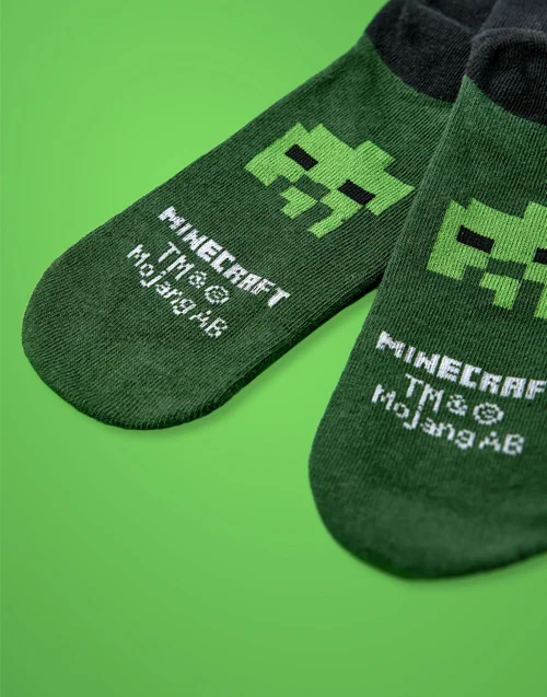 Vanilla Underground Minecraft Kids Multicoloured School Calf Socks Set of 5 (9 Younger - 6.5 Older) - Size 9-12 Infants Footwear Image 4