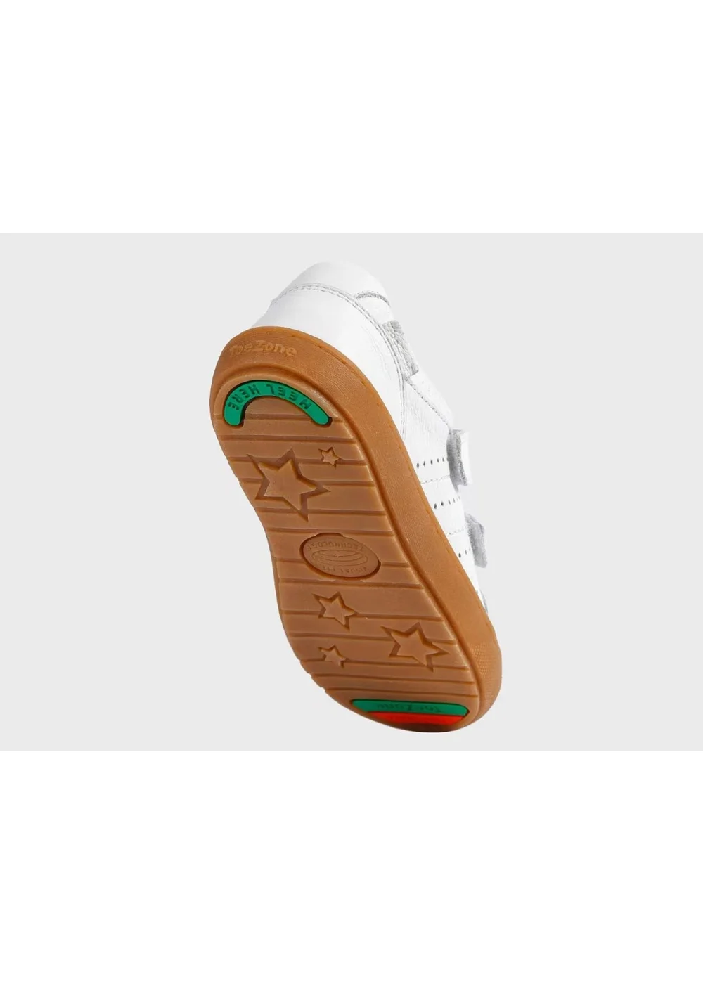 ToeZone Girls White Ariel Suede Rip Tape Trainers - 4 Infants Image 2