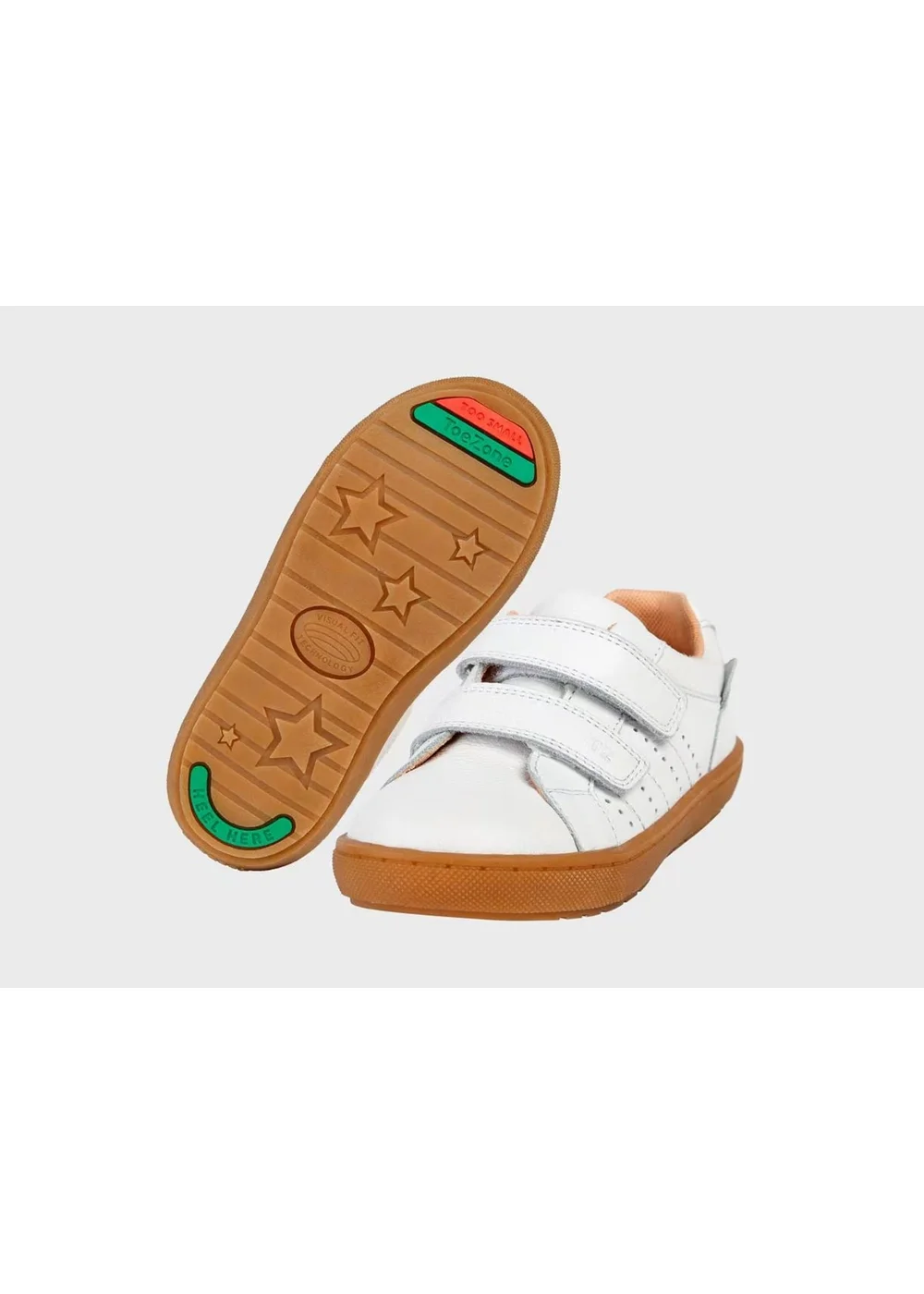 ToeZone Girls White Ariel Suede Rip Tape Trainers - 4 Infants Image 1