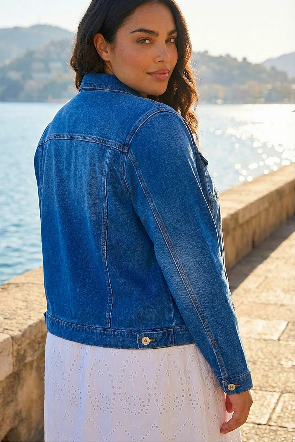 Roman Denim Curve Cotton Denim Jacket - 26-28 Image 3