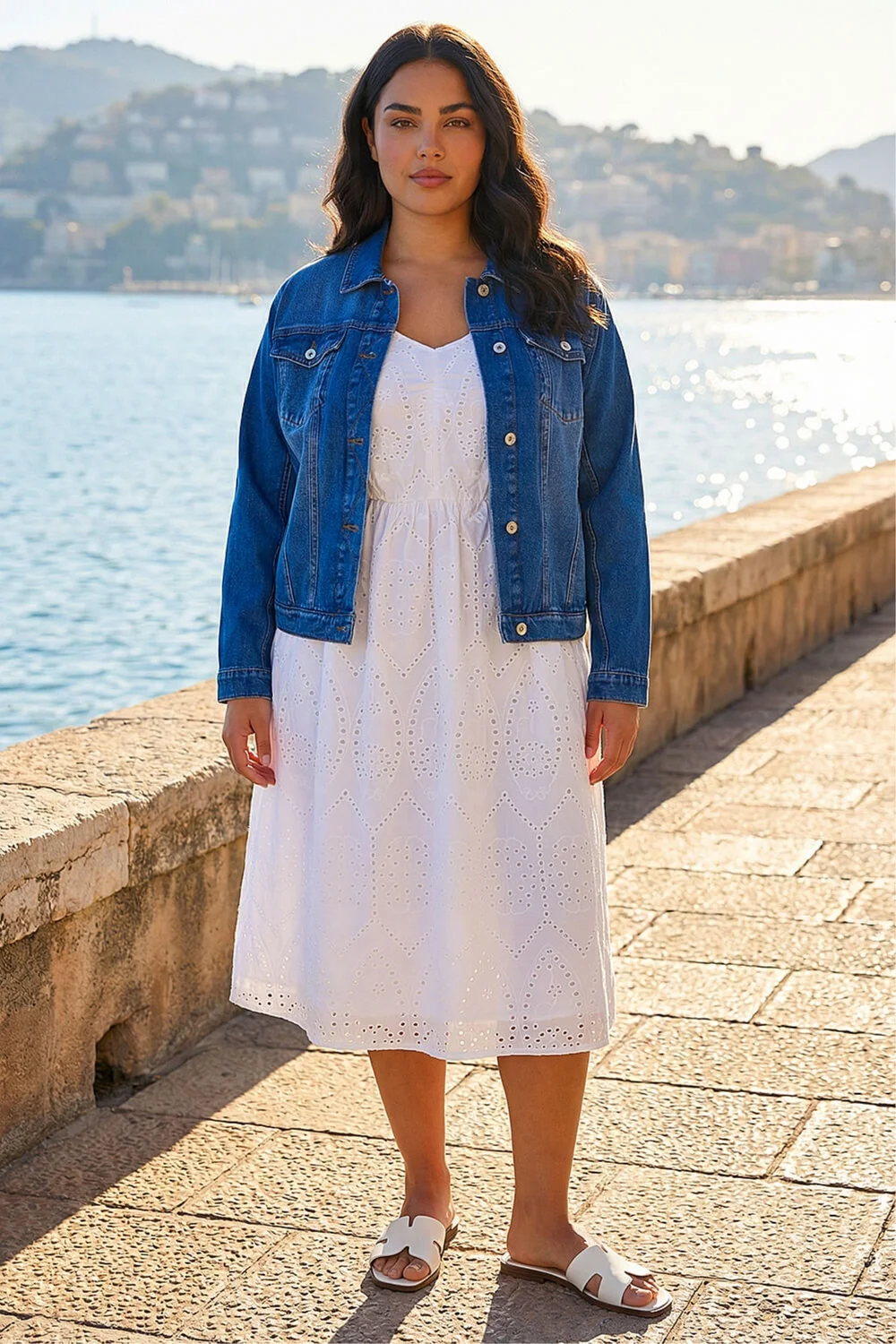 Roman Denim Curve Cotton Denim Jacket - 26-28 Image 2