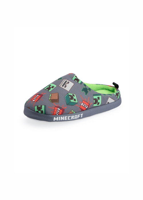 Vanilla Underground Minecraft Kids Grey Character AOP Slip On Loafer Slippers (11 Younger - 5 Older) - 12 Infants Image 3