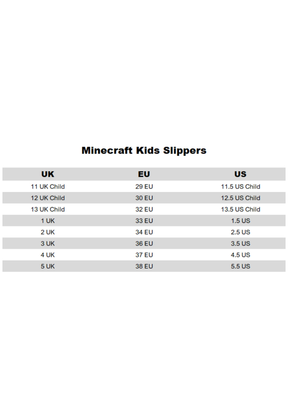 Vanilla Underground Minecraft Kids Grey Character AOP Slip On Loafer Slippers (11 Younger - 5 Older) - 12 Infants Image 5