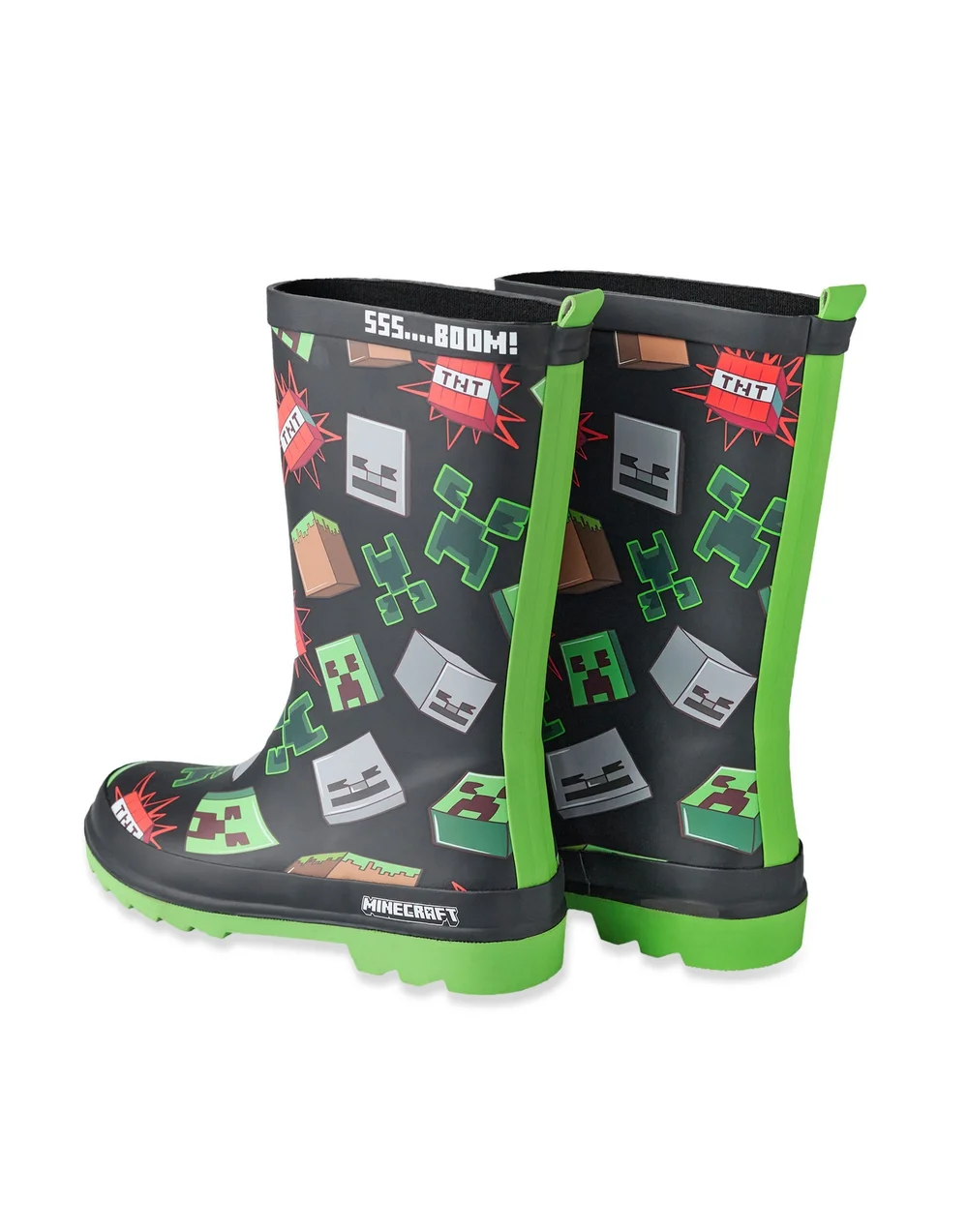 Vanilla Underground Minecraft Kids Black Character Icon Wellies (11 Younger - 3 Older) - 3 Image 3