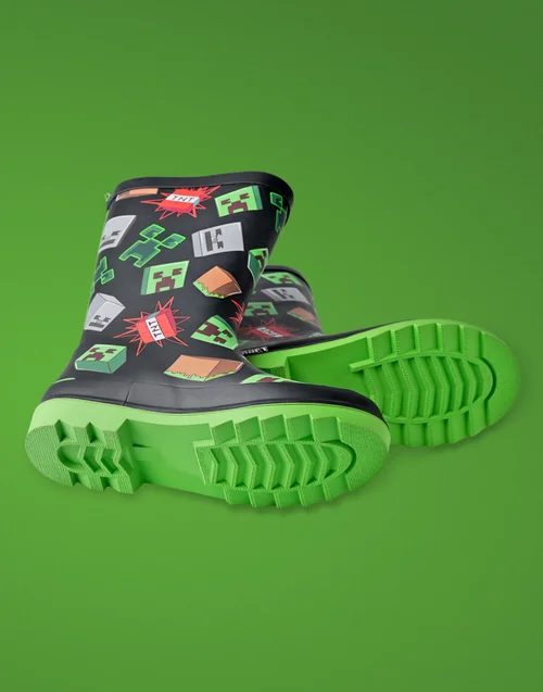 Vanilla Underground Minecraft Kids Black Character Icon Wellies (11 Younger - 3 Older) - 3 Image 2