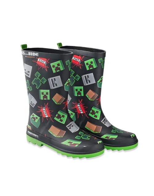 Vanilla Underground Minecraft Kids Black Character Icon Wellies (11 Younger - 3 Older) - 3 Image 4